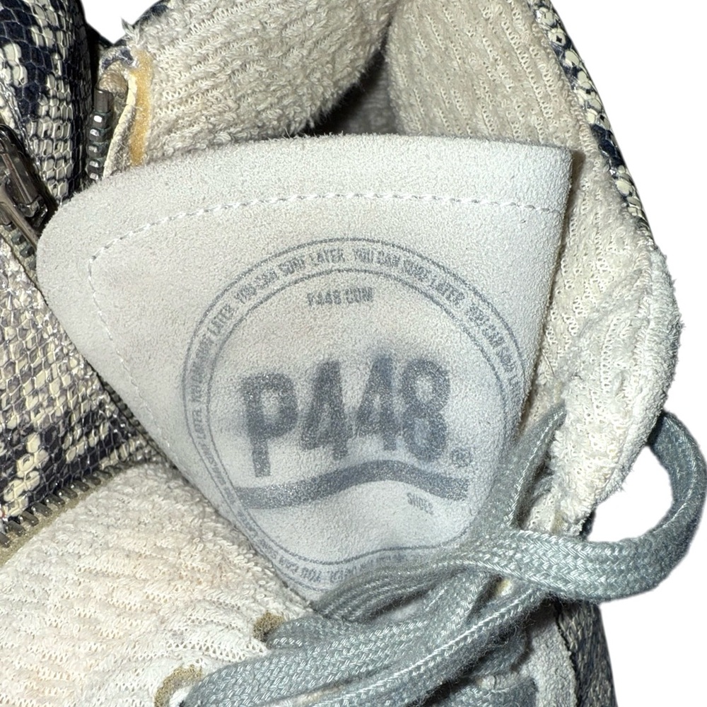 P448 High-Top Sneakers Python Embossed Leather Zi… - image 5